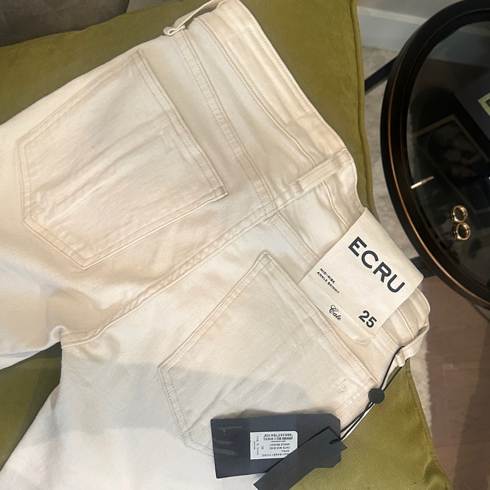 Ecru Off-White Denim Pants